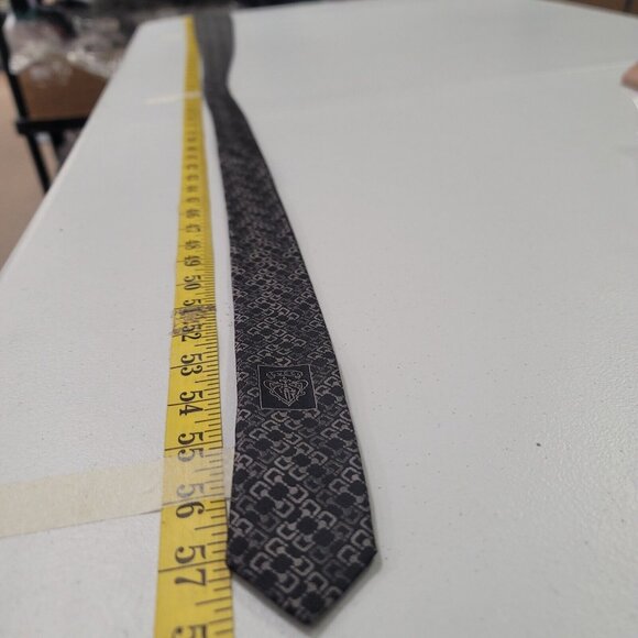 Gucci Mens Designer Geometric Print Tie Black Luxury Old Money Career Business - Picture 6 of 9